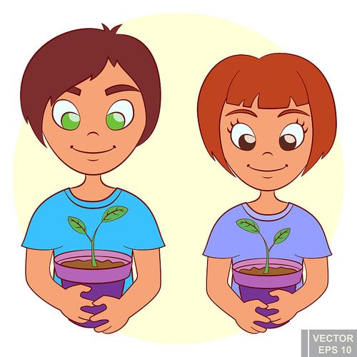 园艺的孩子收集